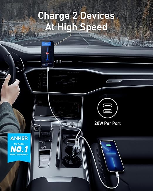 Anker PowerDrive III Duo USB-C Car Charger 48W
