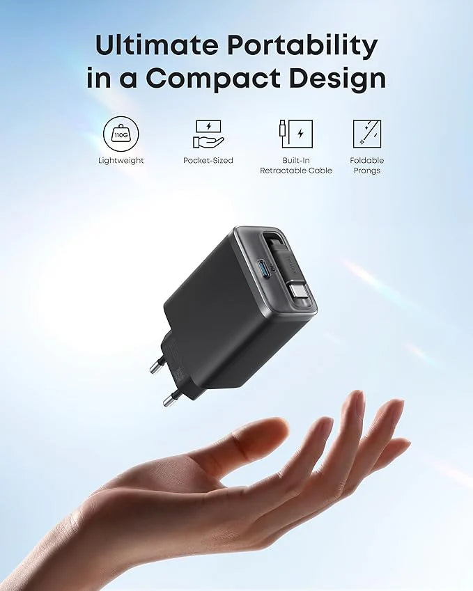 Anker Nano Charger (35W, Built-In Retractable USB-C Cable)