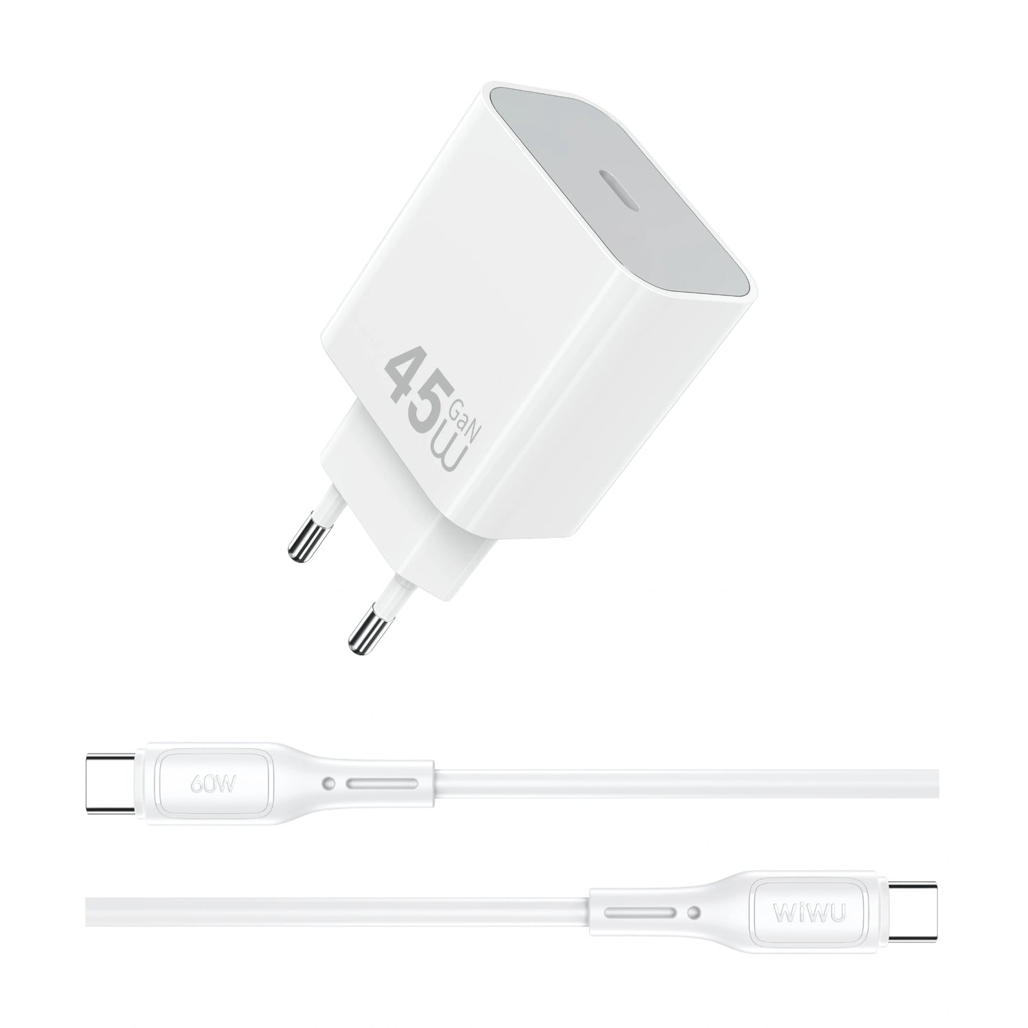WiWU 45 Essen GaN Fast Charger with C-C cable Wi-G024 C-C