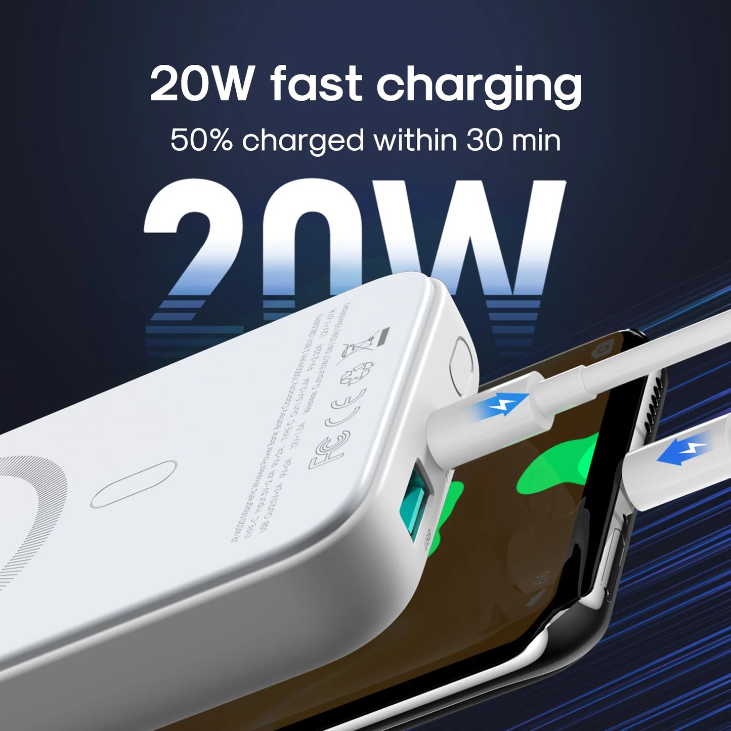 JOYROOM 20W Mini magnetic wireless power bank 10000mah -JR-W020