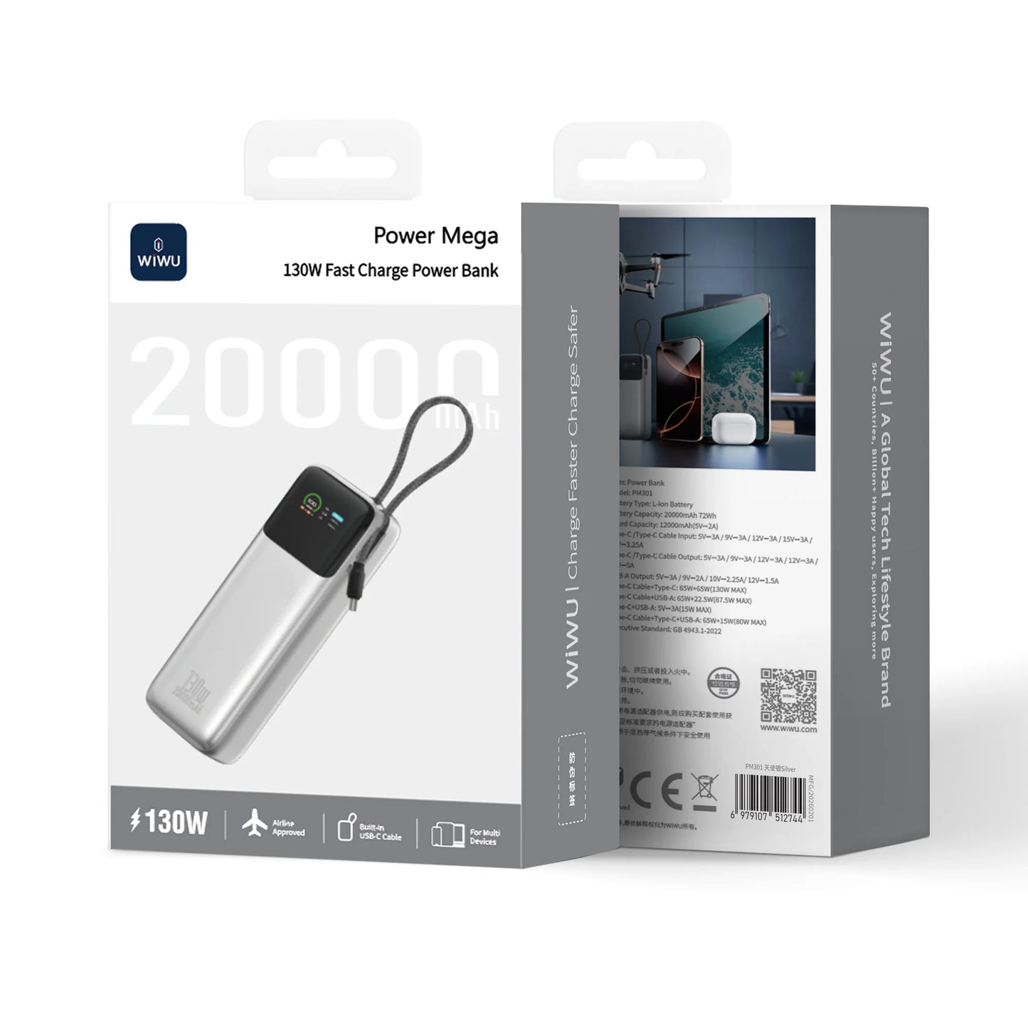 WiWU Power Mega PM301 130W Fast  20000mAh