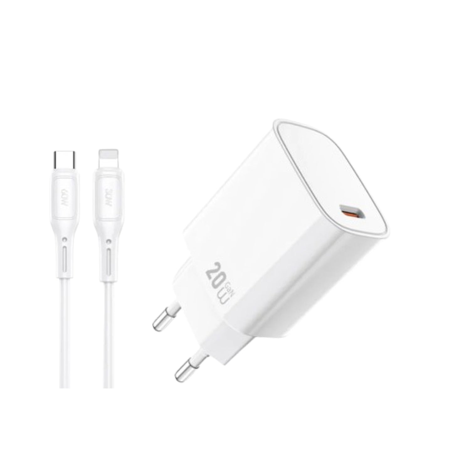 WiWU Wi-G007 Essen GaN Fast Charger Adapter (20W) & cable