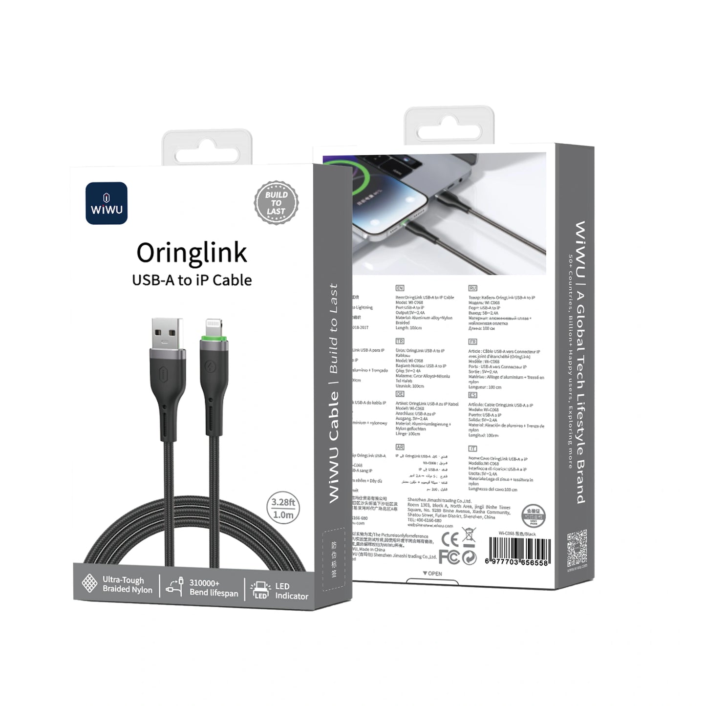 WiWU 1M Cable with USB A to Lightning