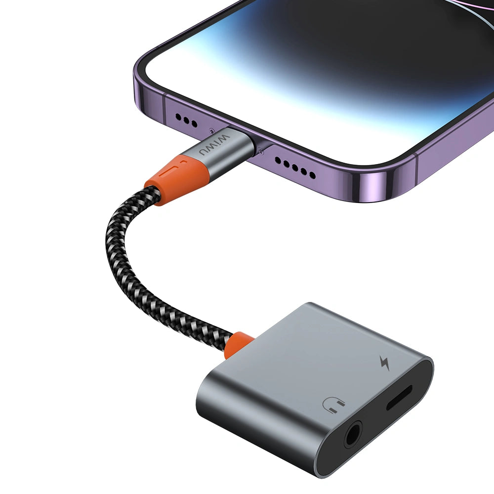 WIWU Audio adapter LT07 Lightning to lightning for charging and 3.5mm audio