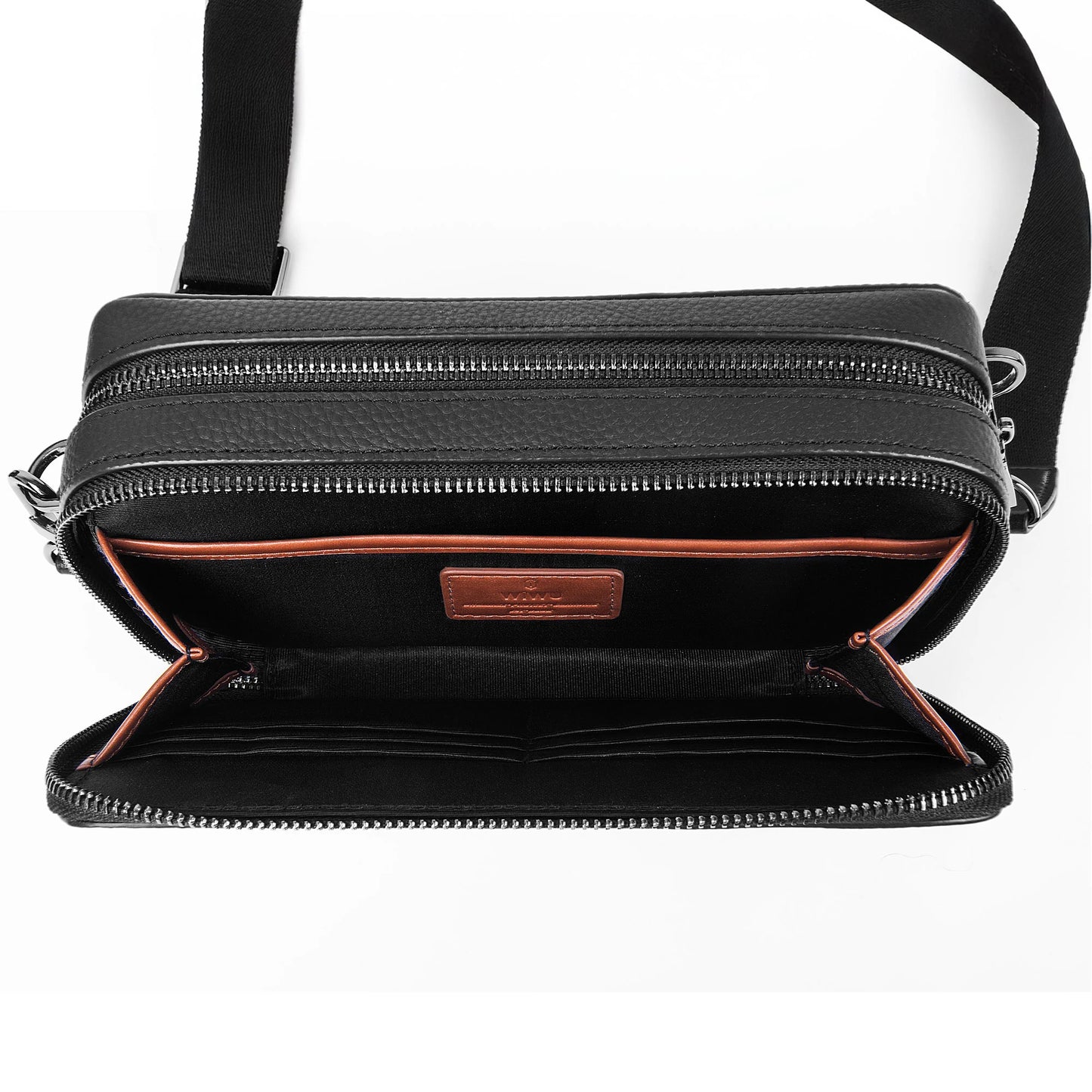 WiWU Master Genuine Leather Fingerprint Lock Crossbody Bag
