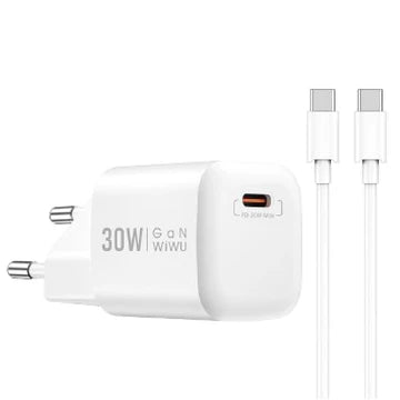 Wiwu Wi-U006 EU 30W Charger + C-C Cable