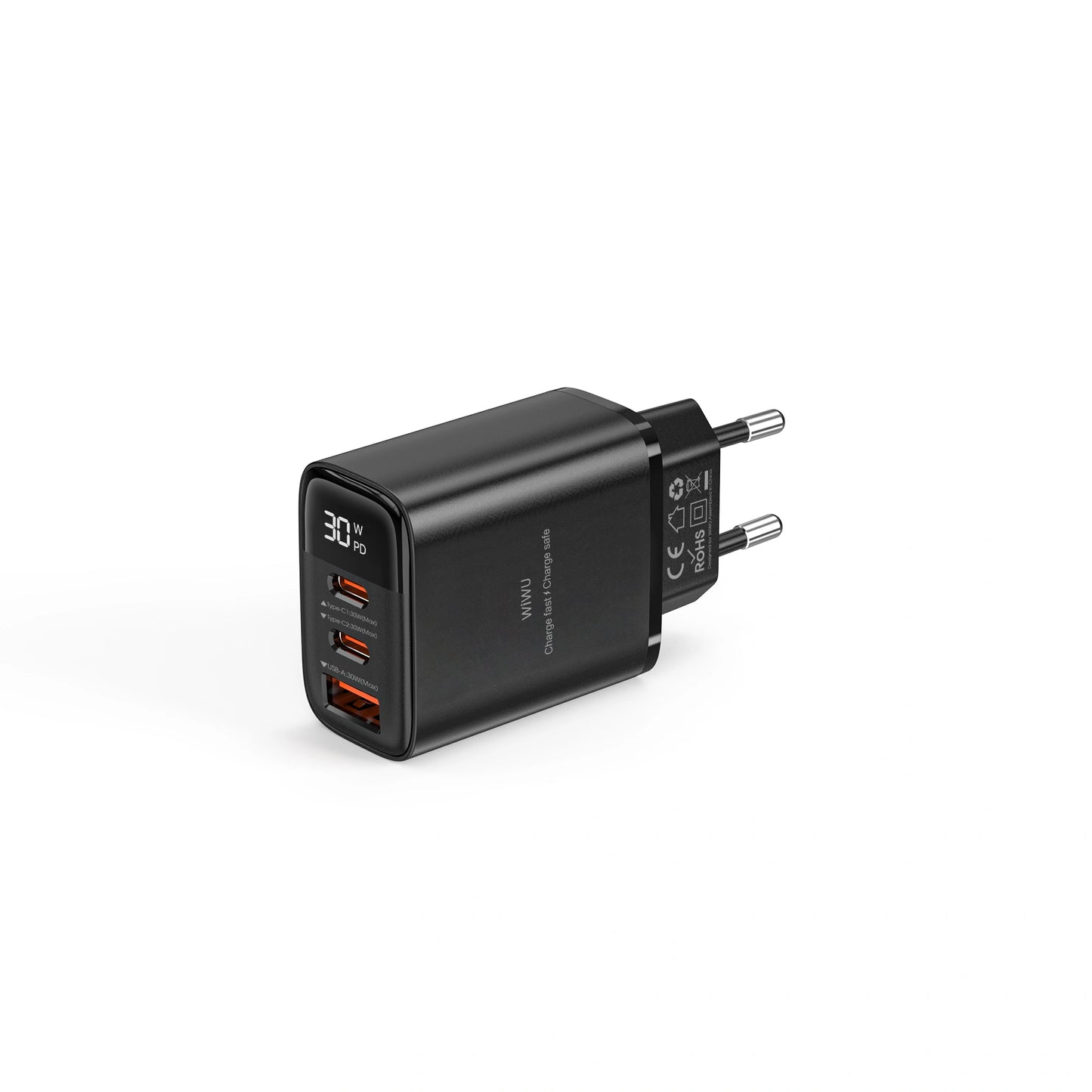 WiWU Firefly 30W PD GaN Fast Charger Wi-G010 2C+A Mobile wall charger