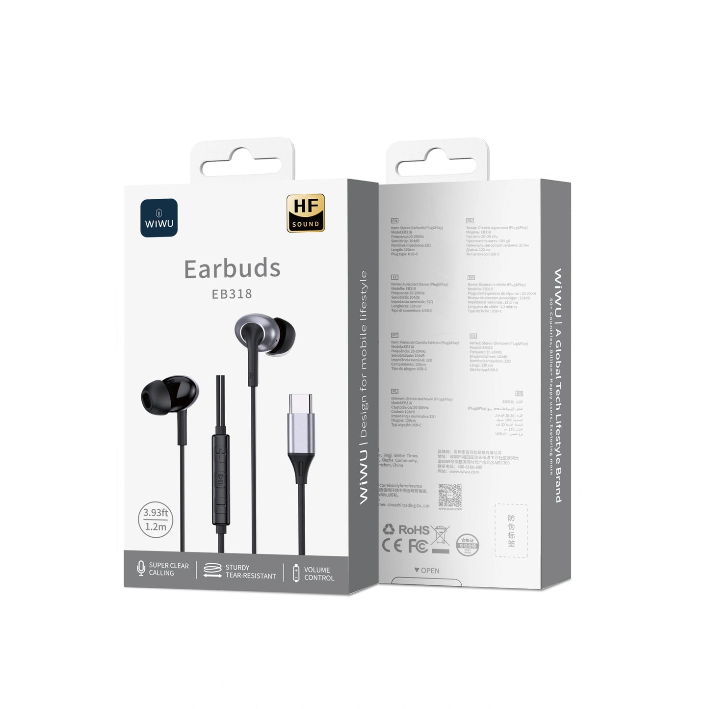 WiWU Type-C Stereo Wired Earbuds EB318