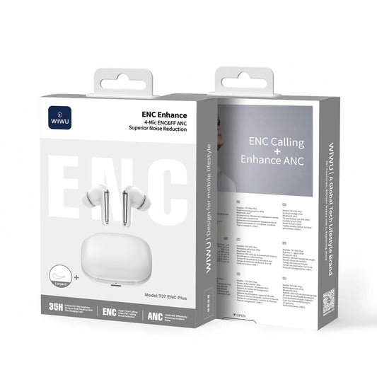 WiWU T37  ANC + ENC Plus Bluetooth Noise Cancellation Earbuds