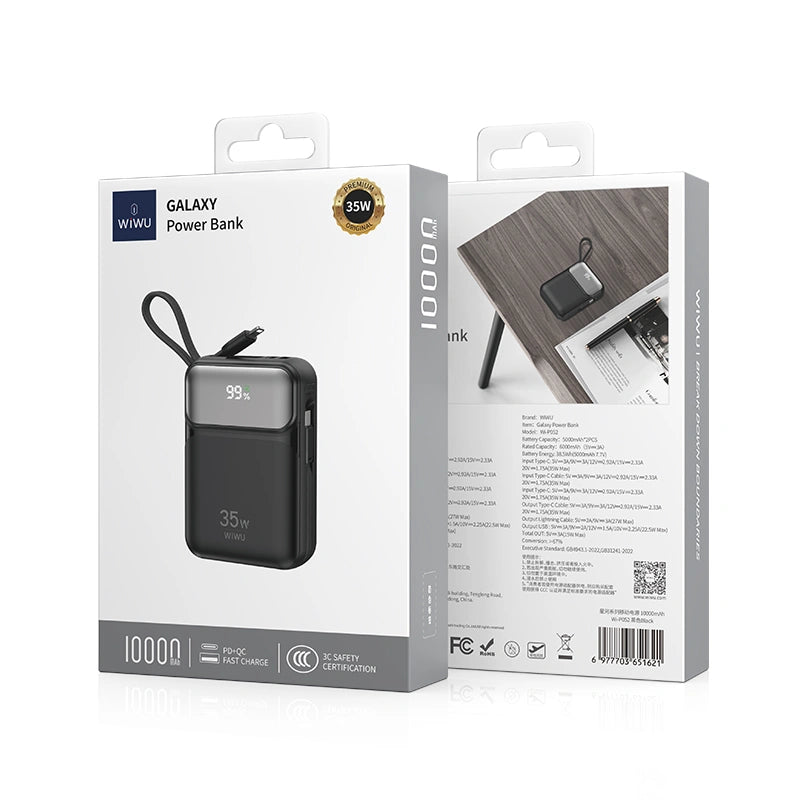 WiWU Galaxy  10000mah 35W Fast  with cable Wi-P052