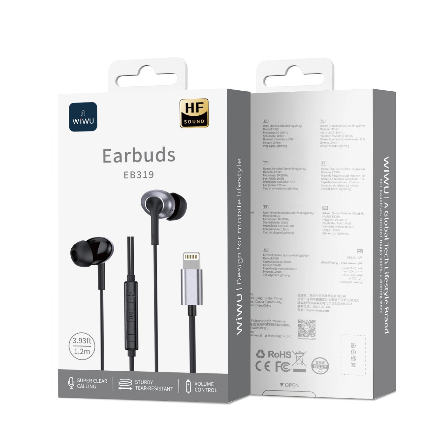 WiWU Lightning Stereo Wired Earbuds EB319